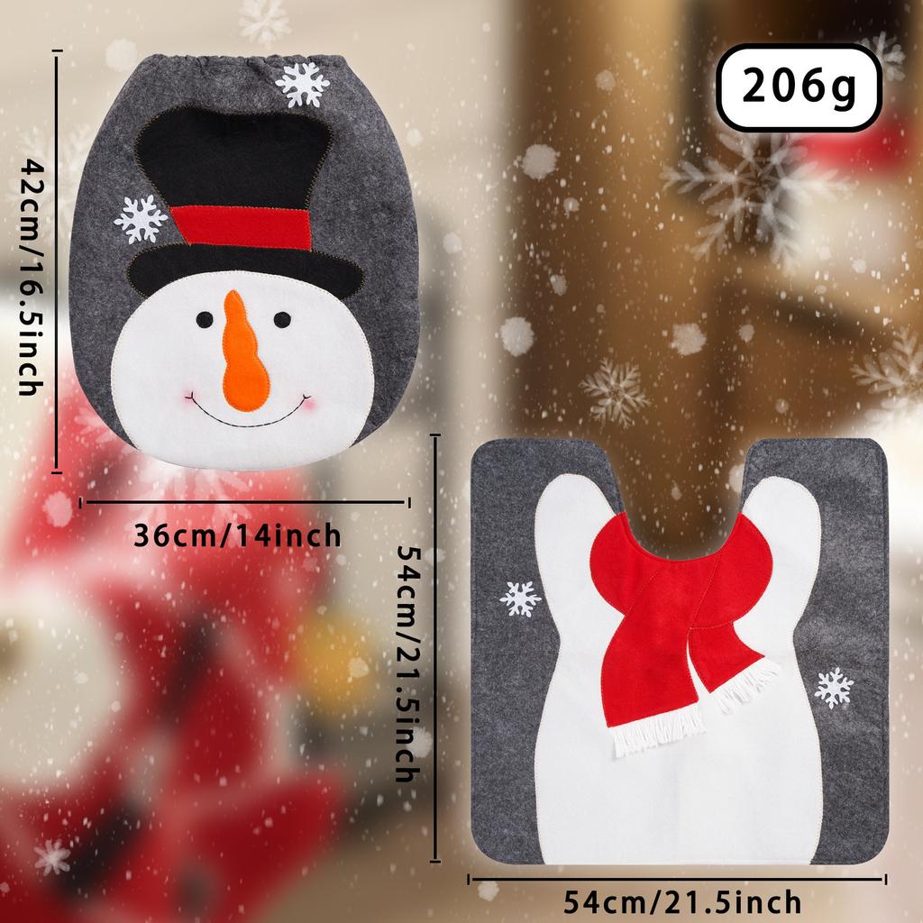 New Christmas Toilet Seat Covers Creative Santa Claus Bathroom Mat Xmas Supplies for Home New Year Navidad Gift Decor 2025