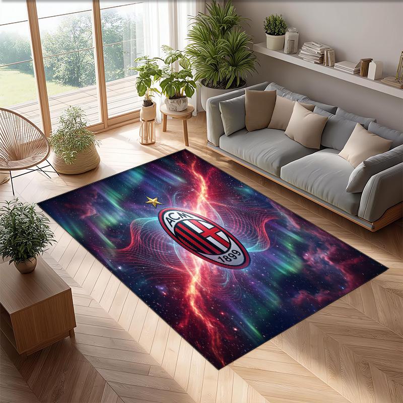 AC Mailand Bedruckter Flanell Teppich Rutschfest Weicher Polyester Boden Teppich Indoor Dekor Matte für Schlafzimmer Wohnzimmer Sofa Spielzimmer Heimdekoration