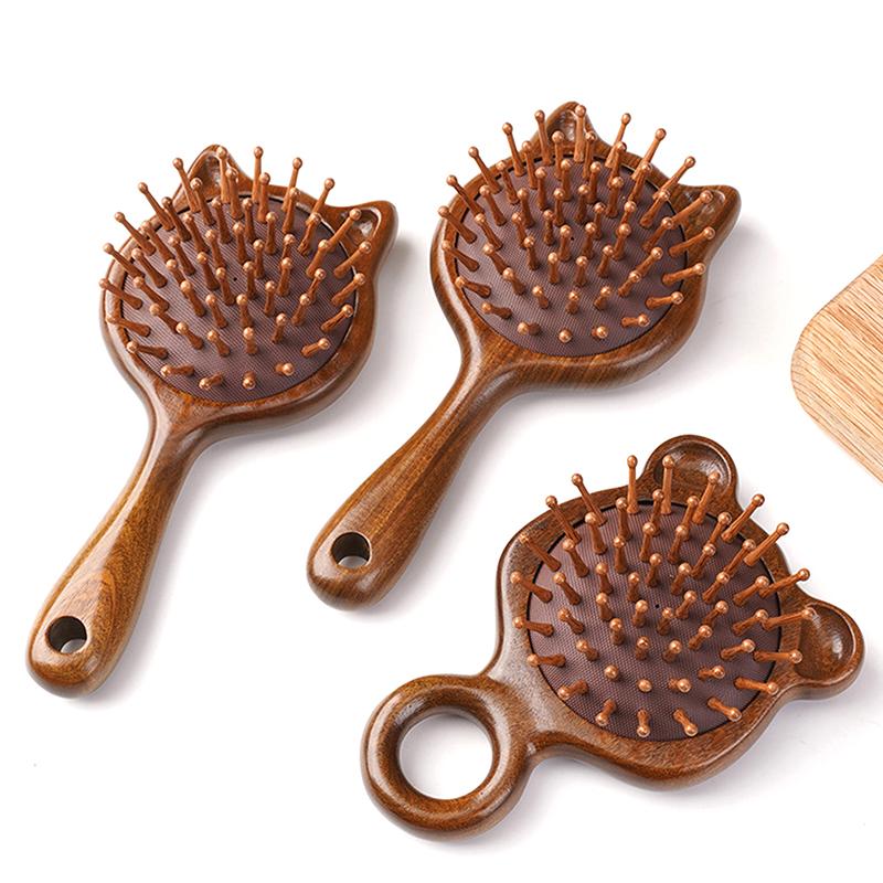 Sandalwood Scalp Massage Comb Meridian Comb Toothed Head Hair Comb Body Beautify Massage Guasha Scraping Care Comb