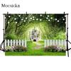 Mocsicka Spring Forest Photography Background Castle Grass Decoration Studio Props Child Portrait Photo Backdrop Banner