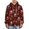 Men's Christmas Print Flannel Hoodie Plus Size Casual Hooded Sweatshirt for Fall and Winter