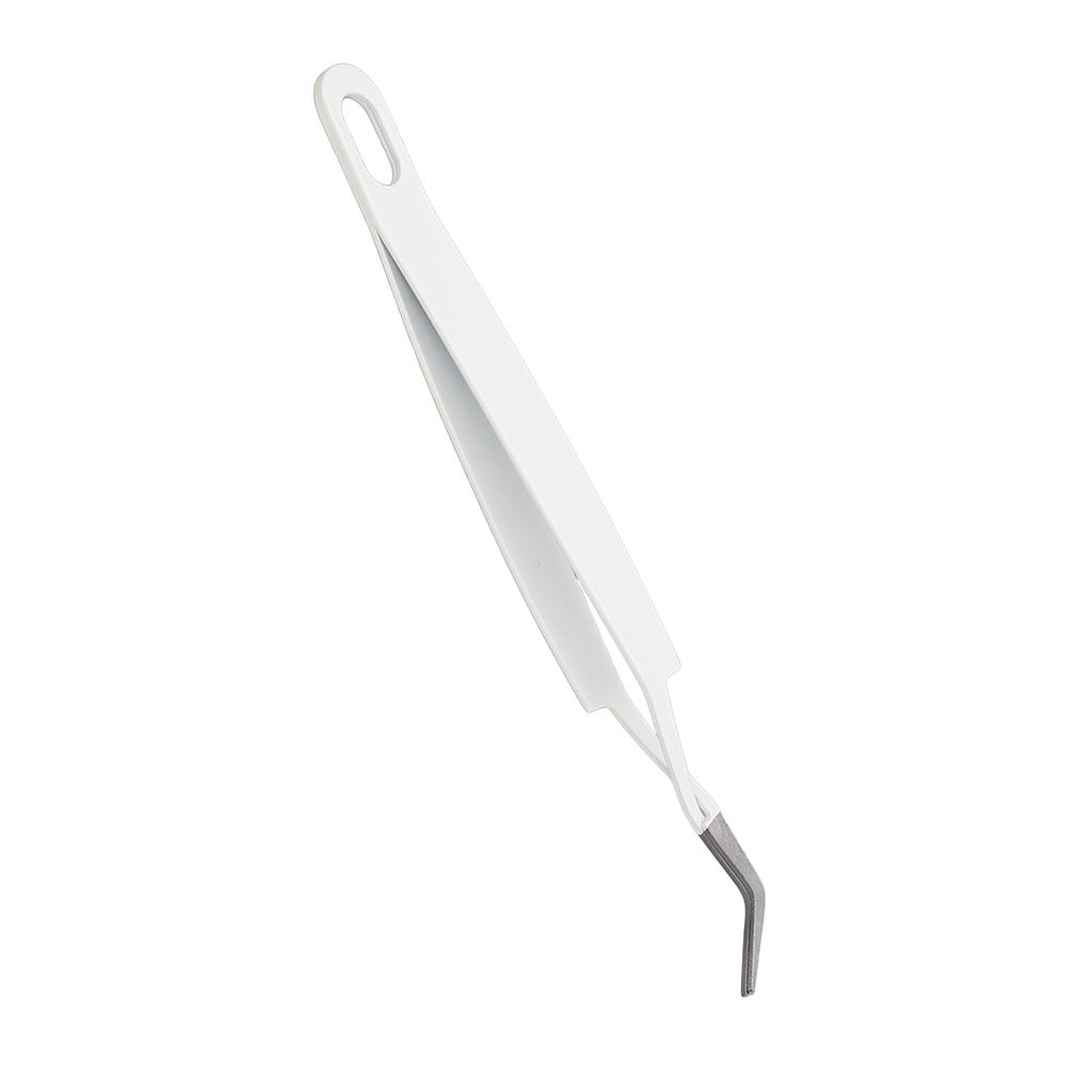 Lash Tweezer Curved Tip Stainless Steel Tight Clamping Multipurpose Eyelashes Applicator Tool for Makeup