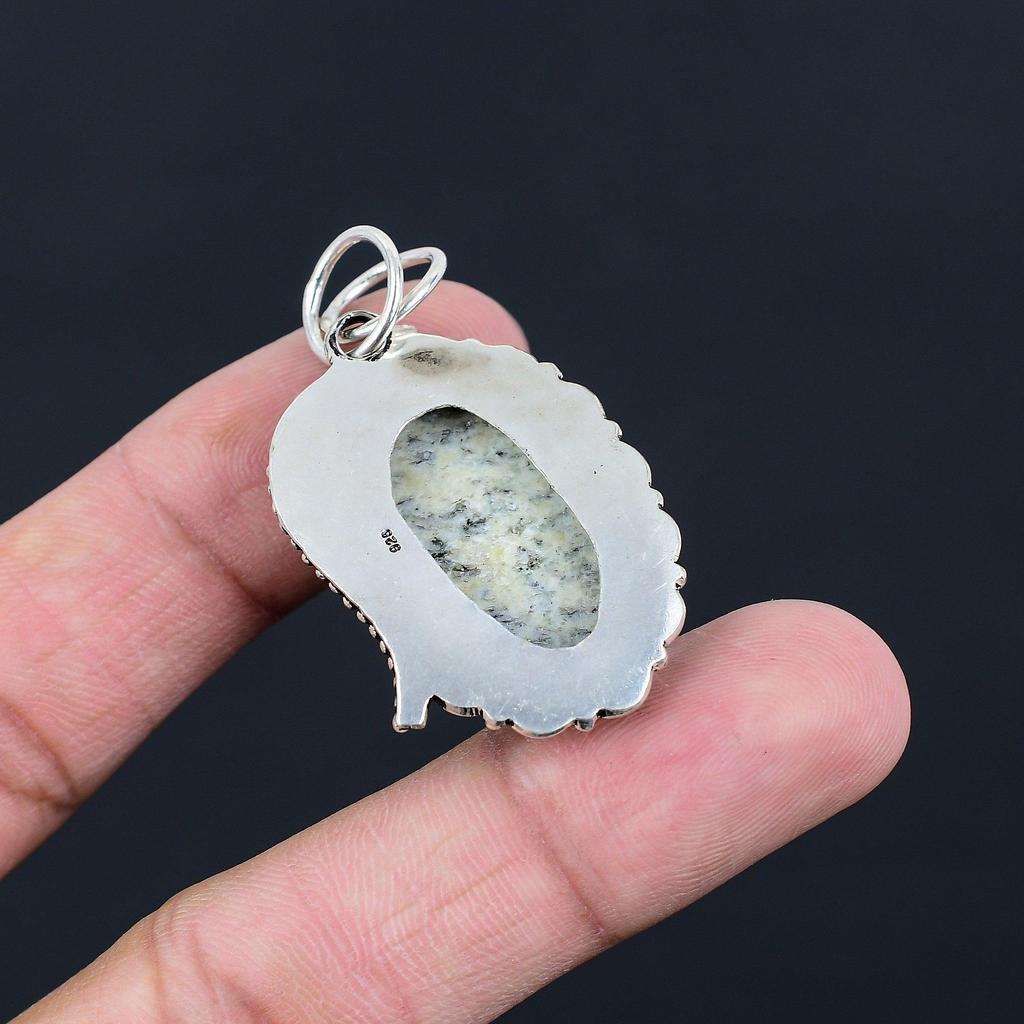 Jubileumspresent till henne Naturlig K2 Jaspis Ädelstenshänge 925 Sterling Silver