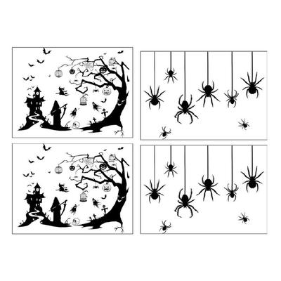 WitchGhost Wall Sticker Set for Halloween Party Livingroom Background Decoration