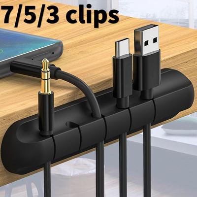 7/5/3 Klipler kablo düzenleyici Yönetim Tel Tutucu Esnek USB kablo Sarıcı Düzenli Silikon Klipler Fare Klavye Kulaklık Koruyucu