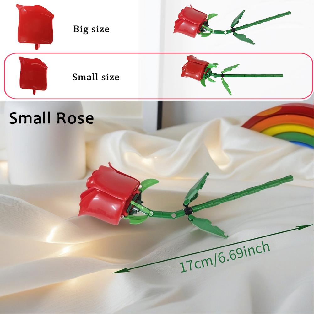 3D Ewige Blume Baustein-Set - Bestes Valentinstagsgeschenk für Freundin/Freund, Perfekt für Geburtstag/Jahrestag
