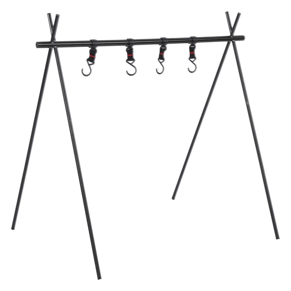 Aluminum Alloy Triangle Storage Tripod Multifunction Cookware Hanger Folding Hanging Rack  Picnic