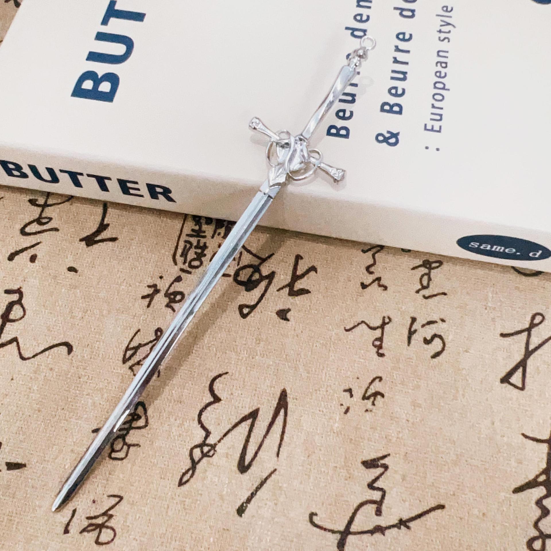 

Новая китайская заколка для волос «Меч феи»: Металлическая шпилька для волос в стиле ханьфу с кисточками для создания небрежной прически. Electroplating