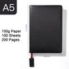 A5 genuine leather notebook, business meeting record book, student diary, notepad, handbook, 100 sheets 200 pages