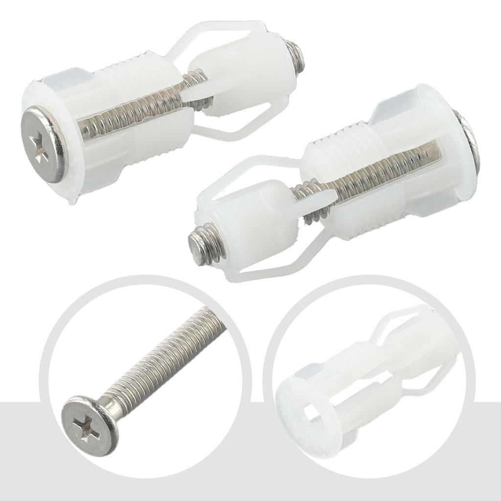 Toilet Seat Top Fix Screws Nut Covers Kit Replacement for WC Toilet Pan Mounting Compatible with Most Standard Seats