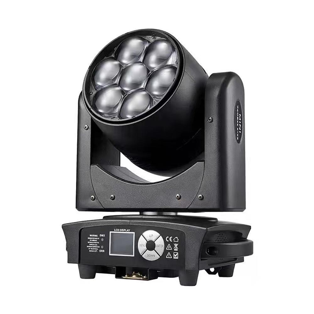 

LED 7x40W Professional Stage Lighting Bee Eyes Zoom Beam Wash Moving Light 4in1 LED RGBW Emitting for Disco DJ Music Parties UK Plug чёрный