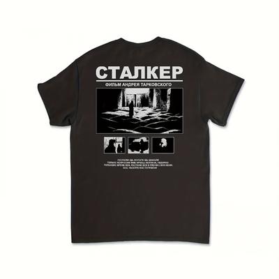 Gedrucktes Design Nicht strukturiert Unisex Schwarz Andrei Tarkovsky Film T-Shirt Vintage Film Collage Design Unisex T-Shirts Für Sommer