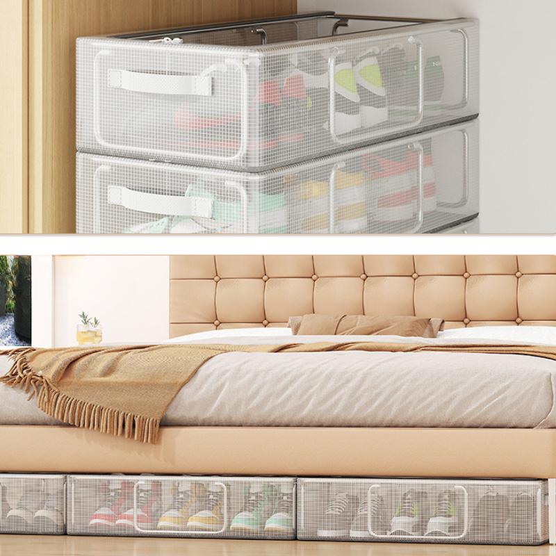 high qualityInstallation-free Household Transparent Shoe Storage Box - Thickened Foldable Storage Box - Bed Bottom Storage - For Men & Women -