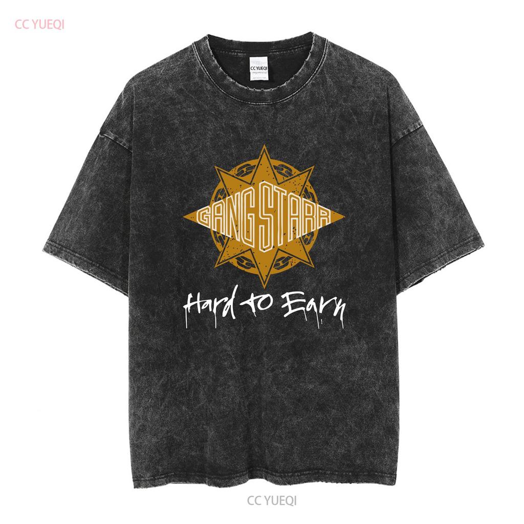 Hard To Earn Gang Starr 1990s Hip Hop Brainstorm Mass Appeal The Planet T-shirt lange of korte mouwen vintage Gewassen Lichtjes
