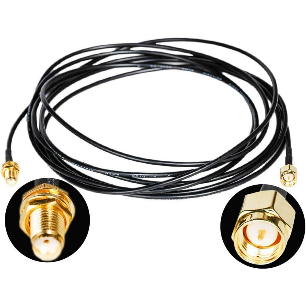 6M/20ft Rg174 Antenna Extension Cable RP-SMA Male To Female Connector for LAN Router Bridge & Other External Antenna Equipment with Coaxial Coax