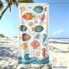 Vibrant Ocean Life Beach Towel Colorful Jellyfish Starfish Coral Reefs Lively Microfiber Towel Quick Dry for Beach Outings Pool