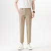 Light Luxury Men's Casual Small Trousers Elastic Small Straight Men's Trousers Nine-point Trousers Color Spinning Youth Trousers Men