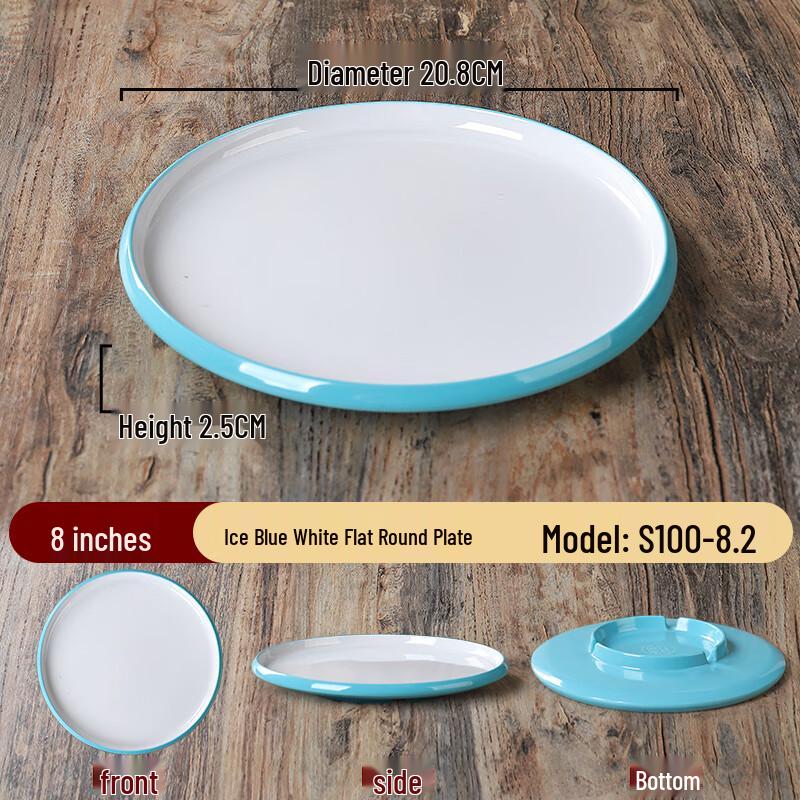 Nordic Melamine Two-Tone Round Plate