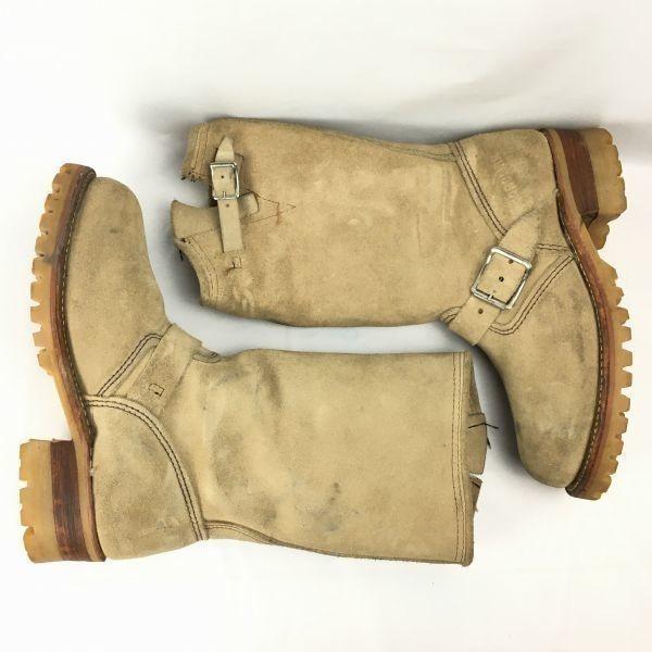 90s Vintage CAROLINA PT/91 Ocelová špička Inženýrské boty Velikost Cca. 23.524.5cm Béžové Boty(POUŽITÝ)