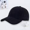 Corduroy baseball cap embroidery autumn and winter outdoor sunshade sun protection peaked cap men's work cap