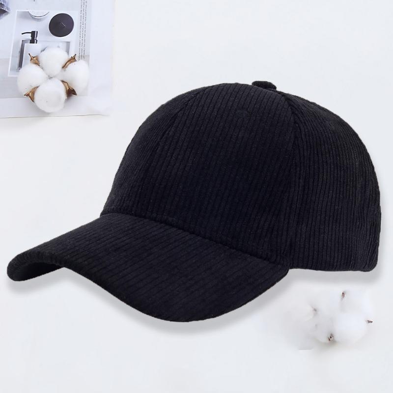 Corduroy baseball cap embroidery autumn and winter outdoor sunshade sun protection peaked cap men's work cap
