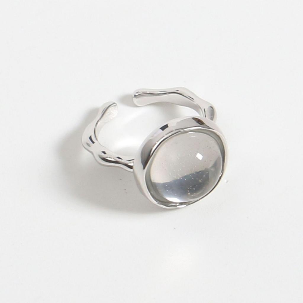 Niche Design Open Ring For Women, Personality, Fashion, High Sense, Cold Wind Crystal Ball, Adjustable Index Finger Ring
