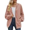 Spring and Autumn Women's Jacket Solid Color Pocket Long Sleeve Loose Hooded Sweatshirt Women Jacket