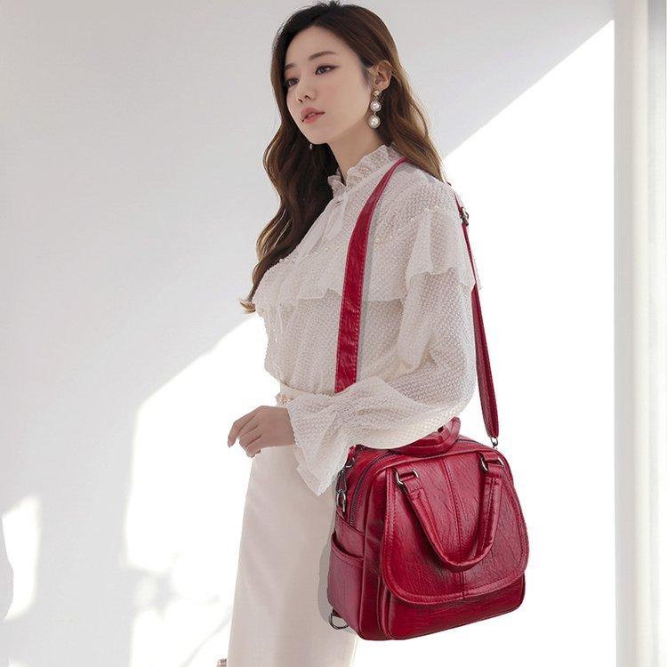 Zaino da donna a 2 strati di grande capacità Zaino alla moda da donna in morbida pelle PU Zaino multifunzione di alta qualità Designer