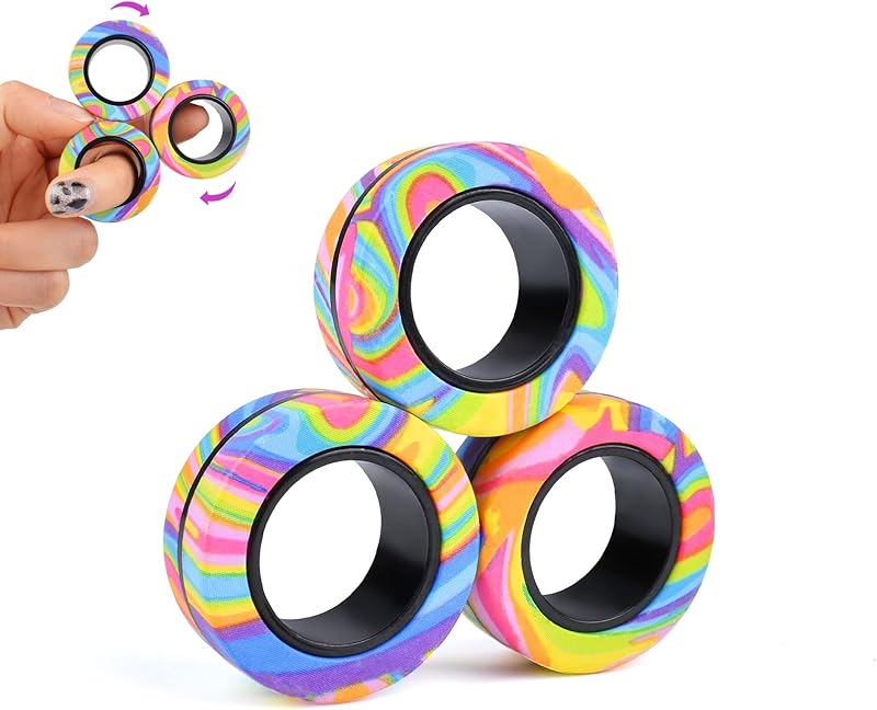 Magnetisches Fidget-Spinner-Set – Fingerspielzeug gegen Angstzustände bei ADHS, Stressabbauendes Magnet-Fidget-Spielzeug, Geschenk für Erwachsene, Jugendliche und Kinder