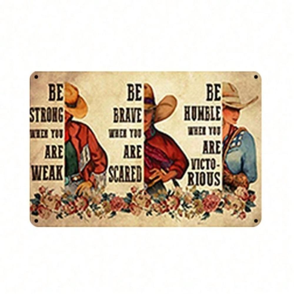 Vintage Cowgirl Western Metal Poster Wall Art For Kitchen
