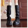 Long trousers stacking boots women's 2024 spring and autumn new thick-soled small knight boots western cowboy boots