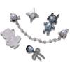 Cute Punk Silver Jibbitz 5 Set