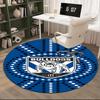 Bulldogs Team Crest Design Round Rug for Livingroom,Bedroom, Palyroom, Chair Rug, Area Rug, Circle Carpet, Fan Christmas Gift