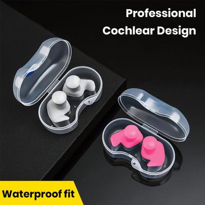 1 paire de bouchons d'oreilles de natation en silicone, étanches, antidérapants, respectueux de la peau, bouchons d'oreilles à réduction de bruit, équipement d'entraînement de natation