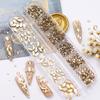 Glitter Pedras Strass 3D AB Costas Chatas Pedras Brilhantes Decoração para Nail Art Tamanhos Mistos Pedras para Unhas Acessórios Strass de Cristal