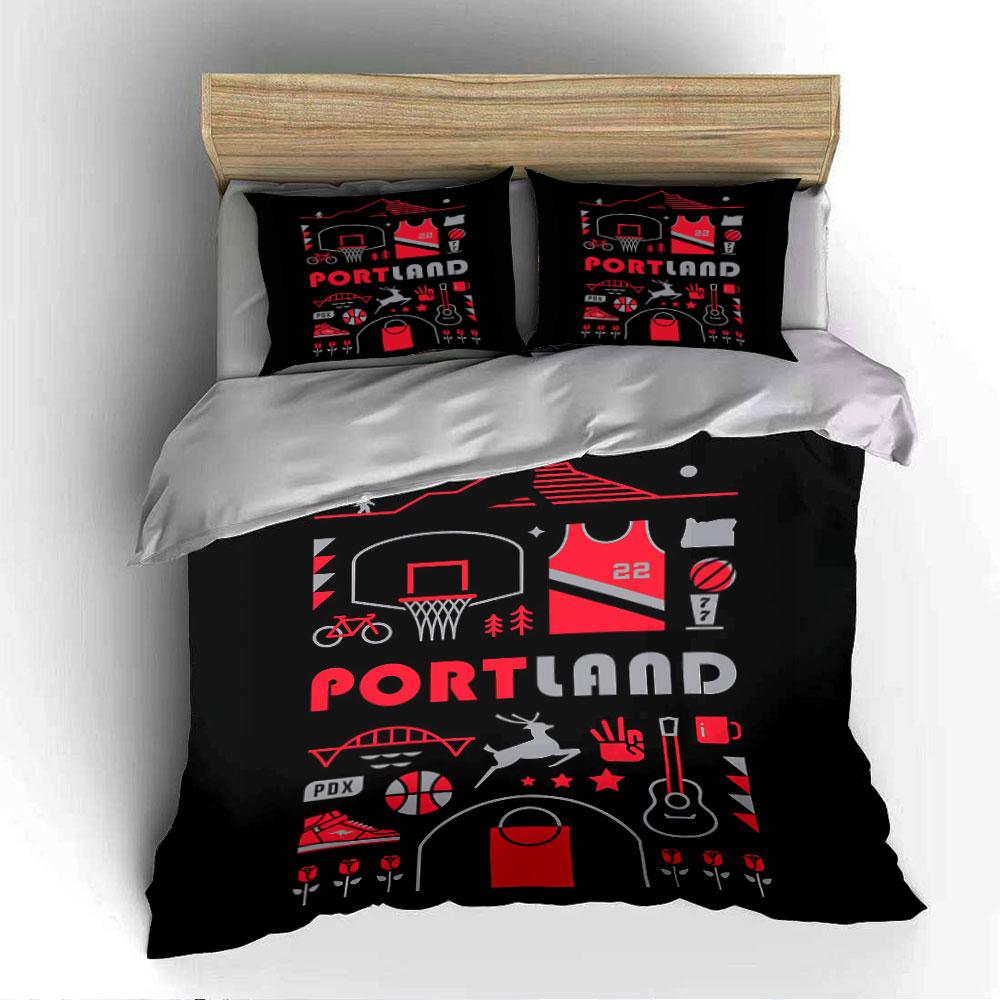 Portland Themed Graphic Design Bedding Duvet Cover Set Duvet Cover Pillowcases (1*Duvet Cover 2*Pillowcases, without duvet insert)