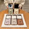 Woven Pattern Diamond Ring Holder Electroplating Case For Samsung Galazy Z Flip 6 5 4 3 Flip5 Flip4 Flip3 Cover Funda
