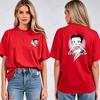 Harajuku Fashion Betty Boop Printed Tee Adults O Neck Short Sleeve Vintage Animation Trendy Casual Streetwear Cotton Women Tops