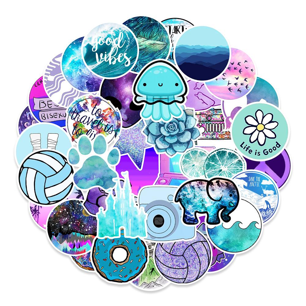 103 Pictures of Lan Zi Xiao Fresh Graffiti Stickers Balance Bike Motorcycle Helmet Skateboard Water Cup Decoration Stickers