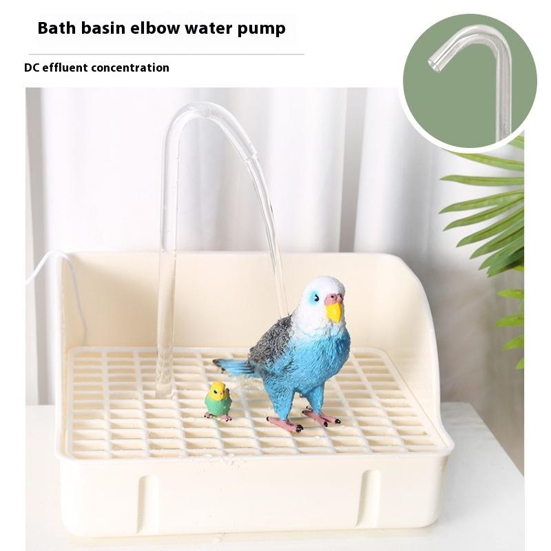

Spacious Automatic Birds Bath Basin with Pump Indoor Shower Fountain for Parrot Cockatiel Conure Pet Birds