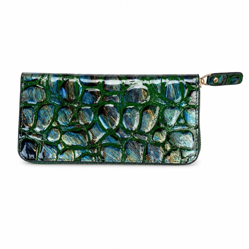 Crocodile Pattern Women's Wallet: Elegant Clutch with Multi-card Slots, Phone Holder, Coin Purse, and Evening Bag