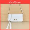 Color Simple Solid Gold Wing Decoration Women Casual Shoulder Bag Tassels With