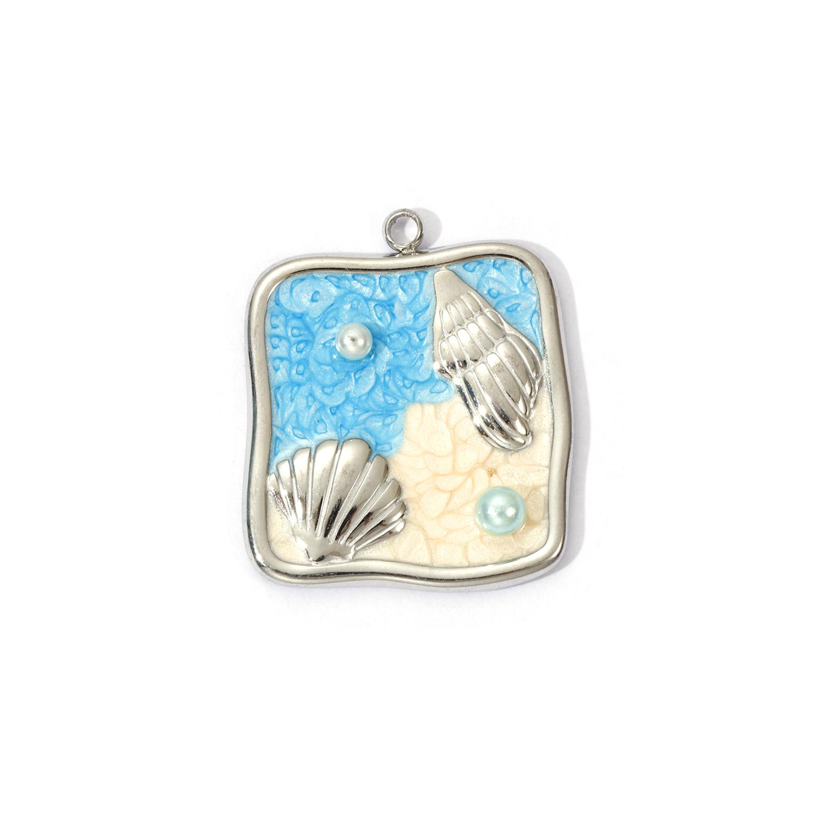 

2 PCs 304 Stainless Steel Ocean Jewelry Charms Silver Plated Starfish Crab Shell Conch Dolphin Pendant For DIY Necklace Making