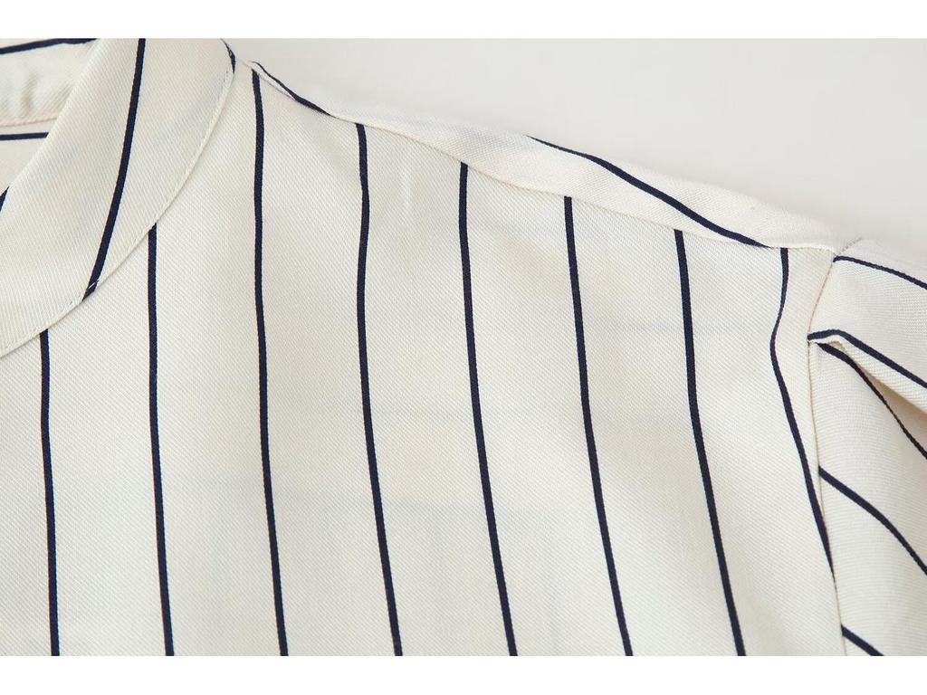Women's Fashion Striped Fluffy Sleeve Shirt & Pants Set - 2026 Trending Style