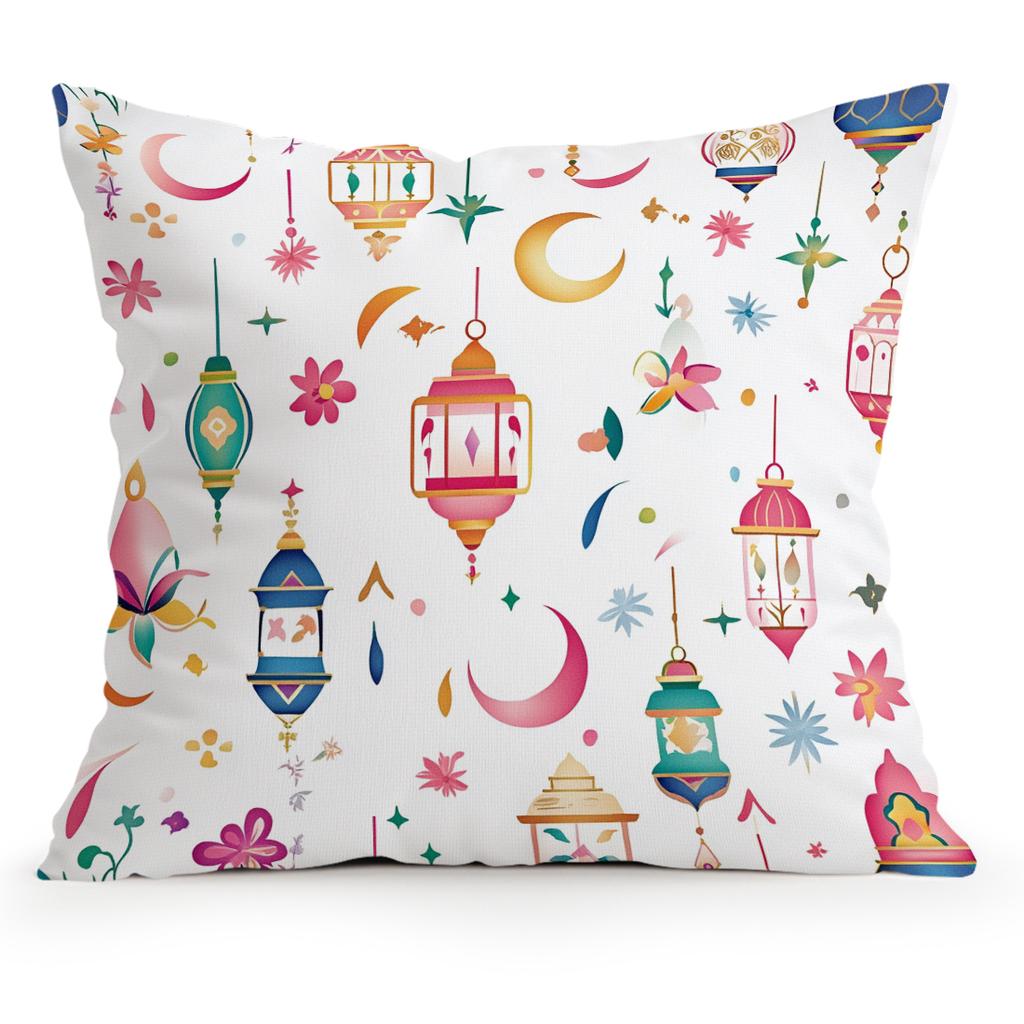 Ramadan Lantern Flowers Pillowcase Bedroom Sofa Cushion Cover 100% Polyester Living Room Cushion Pillowcase Home Decor