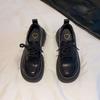 Retro British style small leather shoes women's 2025 new spring and autumn small man thick-soled black lace-up single shoes loafers