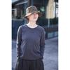 Spring/Summer Retro Smoky Gray Ultra-Thin Stretch Long-Sleeve Round-Neck Knit T-Shirt