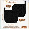 2 Pcs Cotton Pot Holders, Black, 6.69 X 6.69 Inch Square, Machine Washable