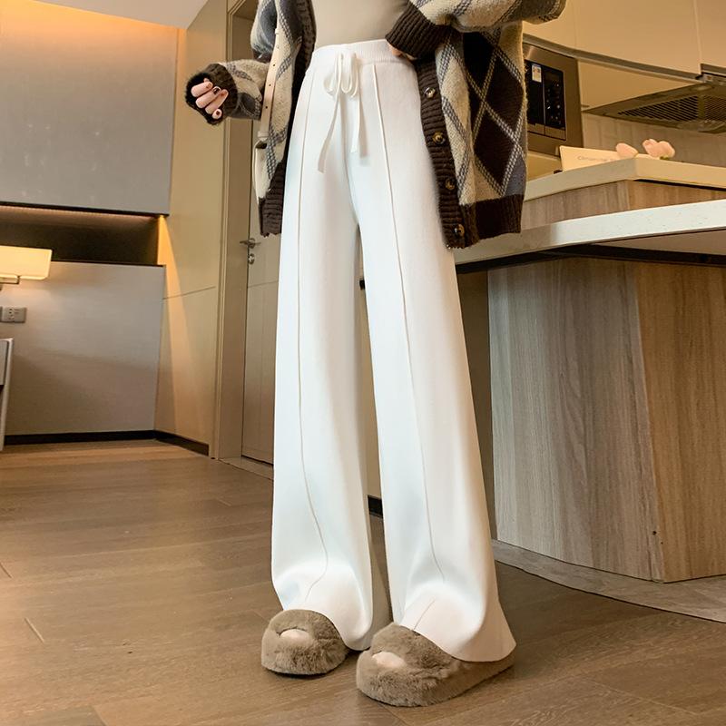 YYFS Damenmode, lässig, Herbst und Winter, einfarbig, bedruckt, hohe Taille, lockere Hosen, Hosen und Caprihosen