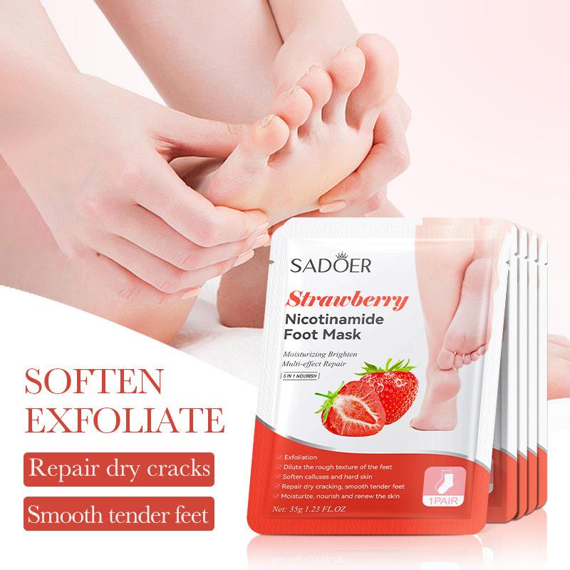 1 Paar Sadoer Vruchten Voetmasker Hydraterend Voet Peeling Mask Exfoliërend Voor Voeten Spa Pedicure Exfoliant Voeten Huidverzorging